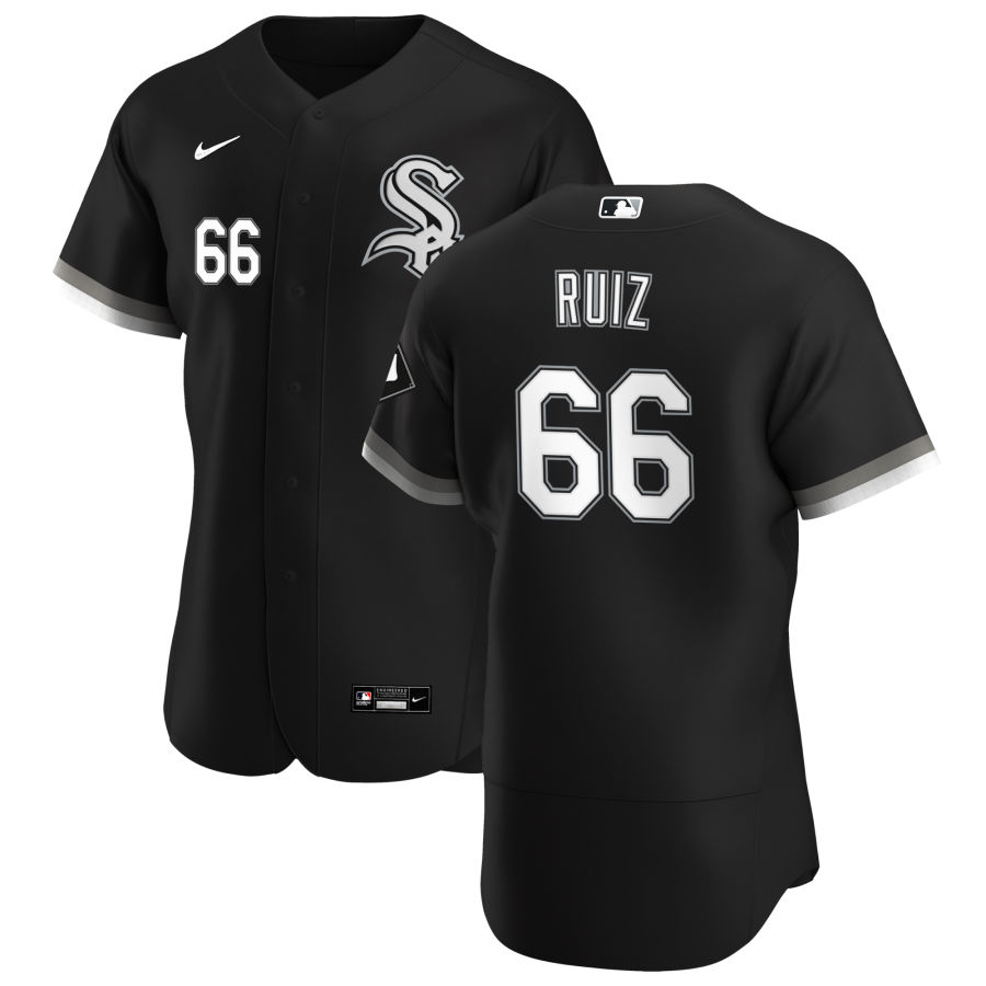 Chicago White Sox #66 Jose Ruiz Men Nike Black Alternate 2020 Authentic Player MLB Jersey